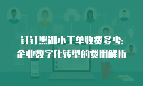 钉钉黑湖小工单收费多少：企业数字化转型的费用解析
