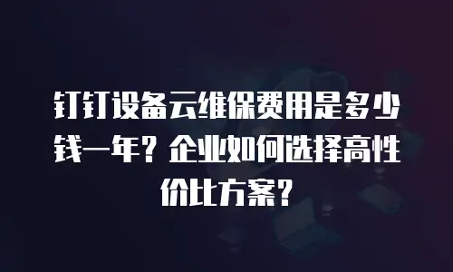 钉钉设备云维保费用是多少钱一年？企业如何选择高性价比方案？