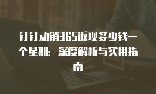 钉钉动销365返现多少钱一个星期：深度解析与实用指南