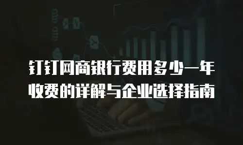 钉钉网商银行费用多少一年收费的详解与企业选择指南