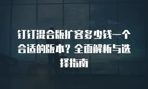 钉钉混合版扩容多少钱一个合适的版本？全面解析与选择指南