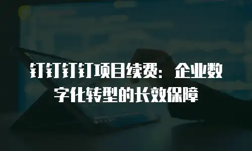钉钉钉钉项目续费：企业数字化转型的长效保障