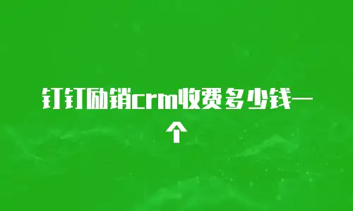 钉钉励销crm收费多少钱一个