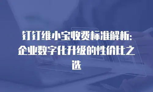 钉钉维小宝收费标准解析：企业数字化升级的性价比之选