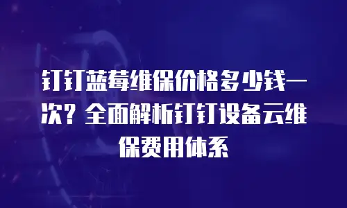 钉钉蓝莓维保价格多少钱一次？全面解析钉钉设备云维保费用体系