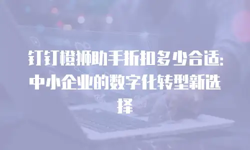 钉钉橙狮助手折扣多少合适：中小企业的数字化转型新选择