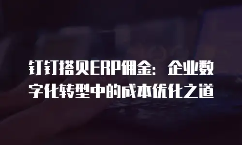 钉钉搭贝ERP佣金：企业数字化转型中的成本优化之道