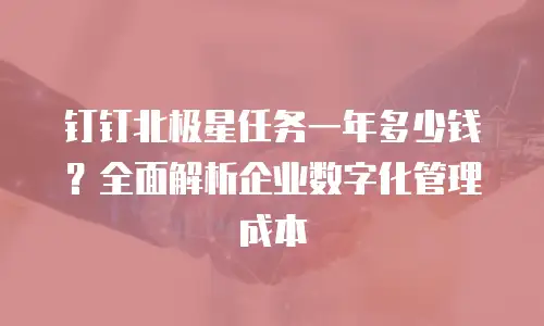 钉钉北极星任务一年多少钱？全面解析企业数字化管理成本