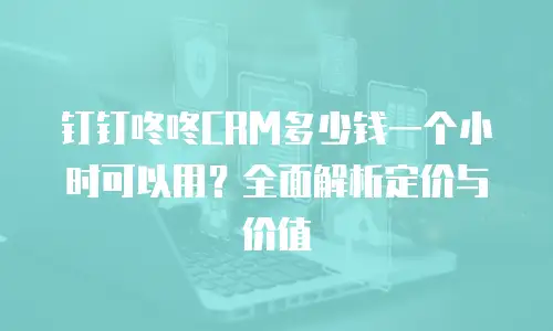 钉钉咚咚CRM多少钱一个小时可以用？全面解析定价与价值