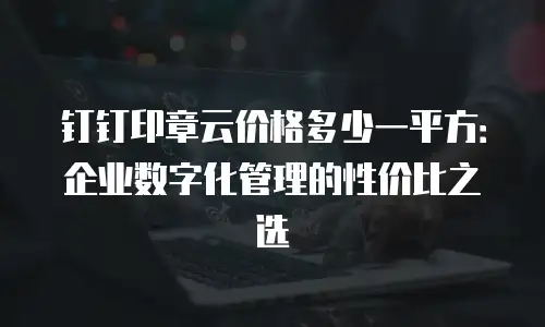 钉钉印章云价格多少一平方：企业数字化管理的性价比之选