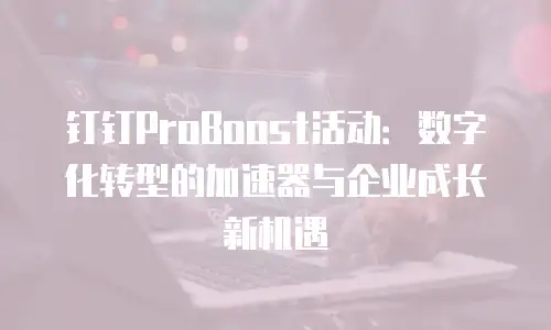 钉钉ProBoost活动：数字化转型的加速器与企业成长新机遇
