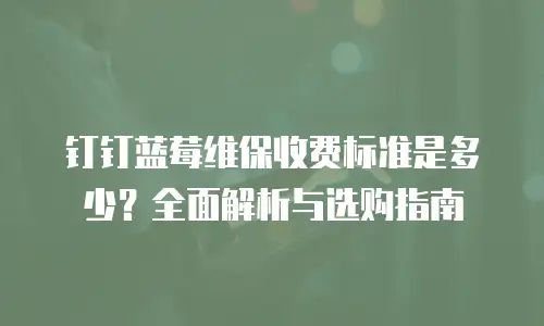 钉钉蓝莓维保收费标准是多少？全面解析与选购指南