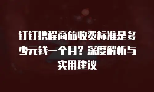钉钉携程商旅收费标准是多少元钱一个月？深度解析与实用建议
