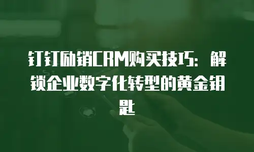 钉钉励销CRM购买技巧：解锁企业数字化转型的黄金钥匙