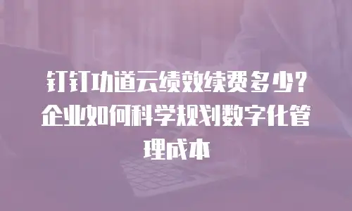 钉钉功道云绩效续费多少？企业如何科学规划数字化管理成本