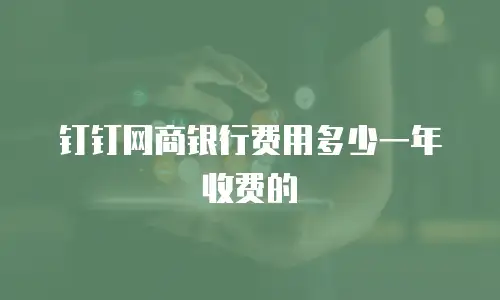 钉钉网商银行费用多少一年收费的