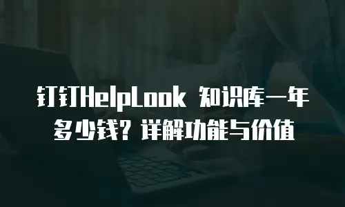 钉钉HelpLook 知识库一年多少钱？详解功能与价值