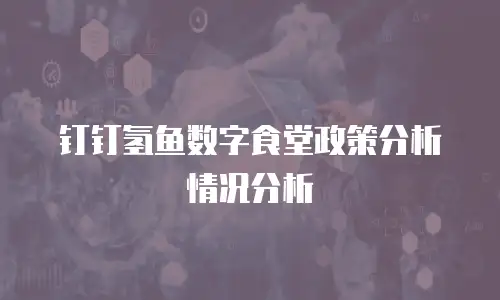 钉钉氢鱼数字食堂政策分析情况分析