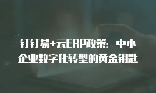 钉钉易+云ERP政策：中小企业数字化转型的黄金钥匙