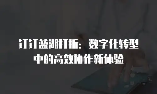 钉钉蓝湖打折：数字化转型中的高效协作新体验