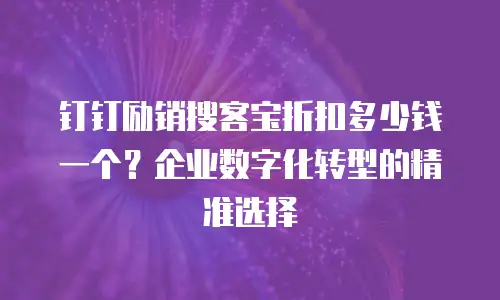 钉钉励销搜客宝折扣多少钱一个？企业数字化转型的精准选择