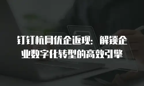 钉钉杭网优企返现：解锁企业数字化转型的高效引擎