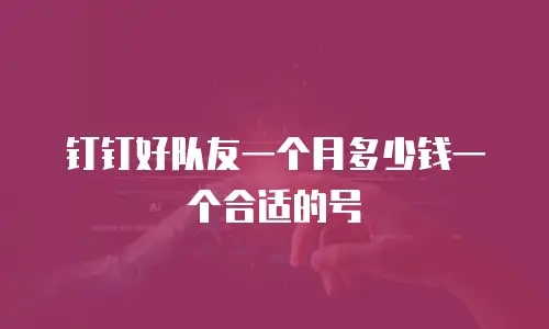 钉钉好队友一个月多少钱一个合适的号
