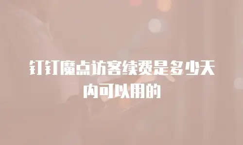 钉钉魔点访客续费是多少天内可以用的