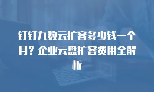 钉钉九数云扩容多少钱一个月？企业云盘扩容费用全解析