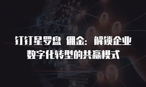 钉钉星罗盘 佣金：解锁企业数字化转型的共赢模式
