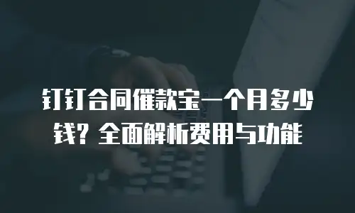 钉钉合同催款宝一个月多少钱？全面解析费用与功能