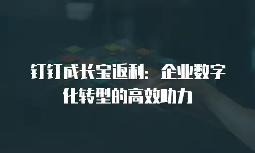 钉钉成长宝返利：企业数字化转型的高效助力