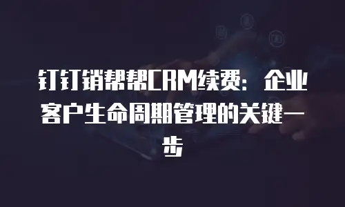 钉钉销帮帮CRM续费：企业客户生命周期管理的关键一步