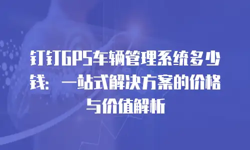 钉钉GPS车辆管理系统多少钱：一站式解决方案的价格与价值解析