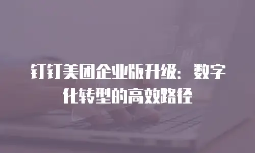 钉钉美团企业版升级：数字化转型的高效路径
