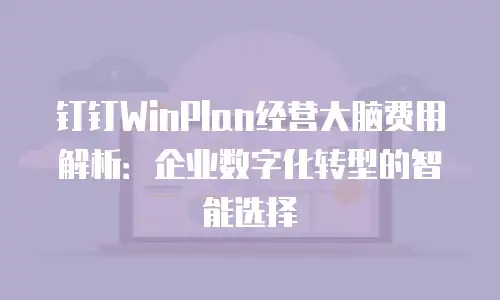 钉钉WinPlan经营大脑费用解析：企业数字化转型的智能选择