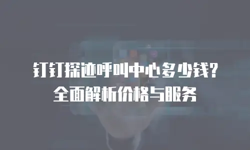 钉钉探迹呼叫中心多少钱？全面解析价格与服务