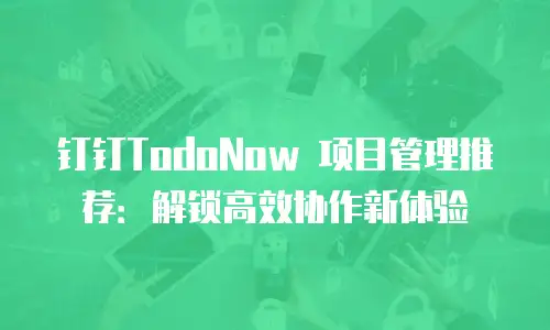 钉钉TodoNow 项目管理推荐：解锁高效协作新体验