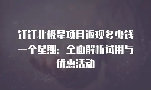 钉钉北极星项目返现多少钱一个星期：全面解析试用与优惠活动