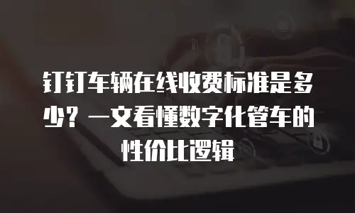 钉钉车辆在线收费标准是多少？一文看懂数字化管车的性价比逻辑