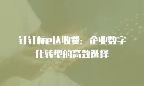 钉钉标e达收费：企业数字化转型的高效选择