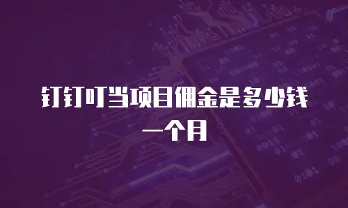 钉钉叮当项目佣金是多少钱一个月
