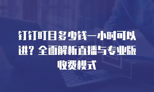 钉钉盯目多少钱一小时可以进？全面解析直播与专业版收费模式