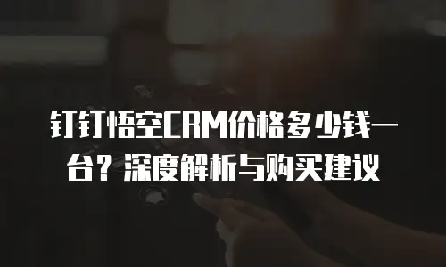 钉钉悟空CRM价格多少钱一台？深度解析与购买建议