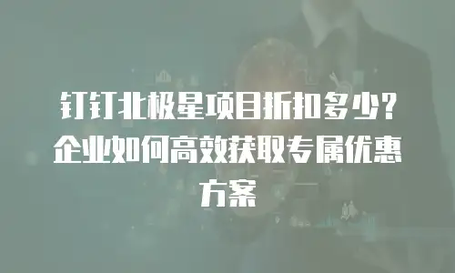 钉钉北极星项目折扣多少？企业如何高效获取专属优惠方案