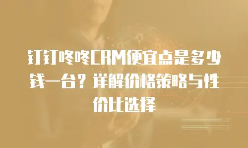 钉钉咚咚CRM便宜点是多少钱一台？详解价格策略与性价比选择