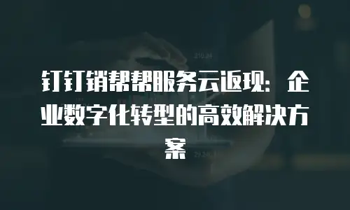 钉钉销帮帮服务云返现：企业数字化转型的高效解决方案