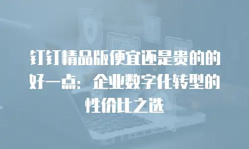 钉钉精品版便宜还是贵的的好一点：企业数字化转型的性价比之选