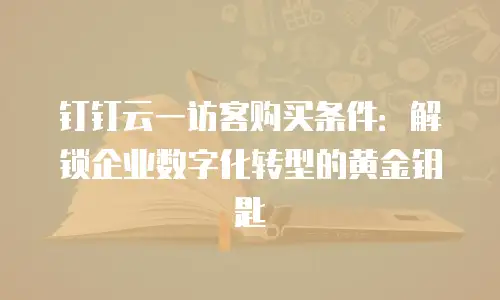 钉钉云一访客购买条件：解锁企业数字化转型的黄金钥匙