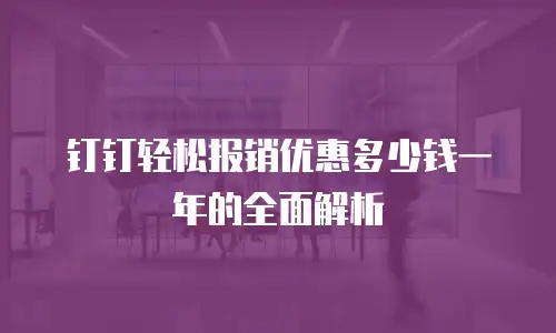 钉钉轻松报销优惠多少钱一年的全面解析